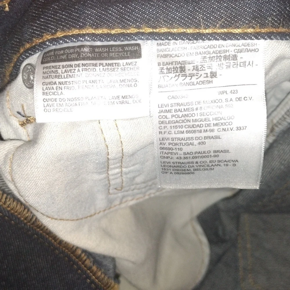 Levis 505 Dark Wash Straight Leg Jeans 38x32